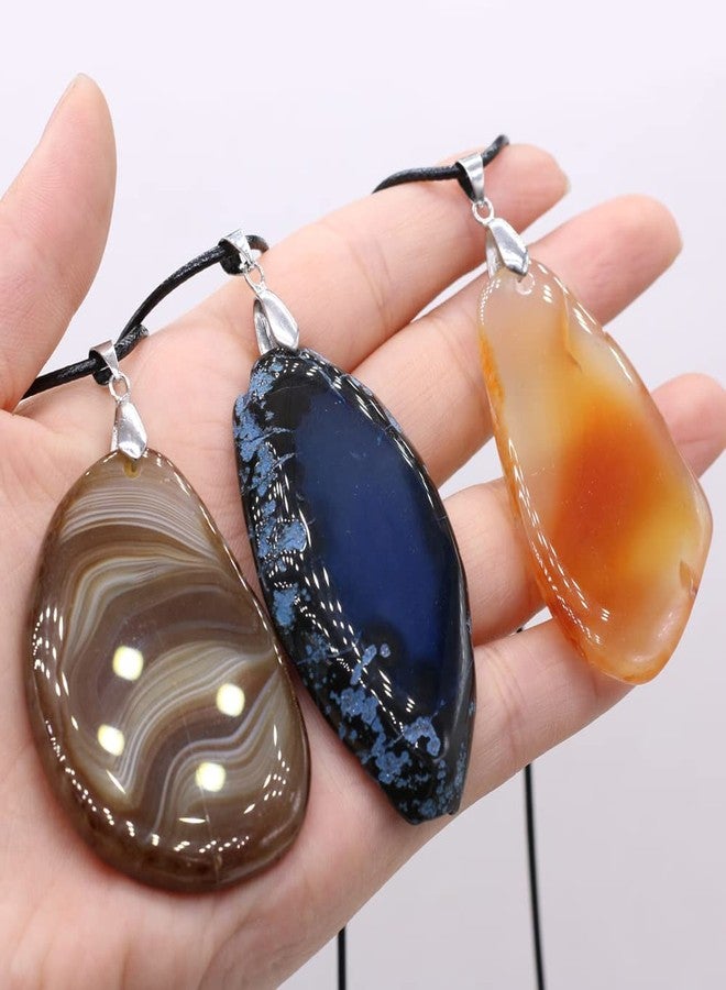 QSLLER 6pcs Natural StonesRed Agate Rose Quartz Amethyst Irregular Semi-precious Stone Necklace DIY Exquisite Necklaces Jewelry Gif - Image 3